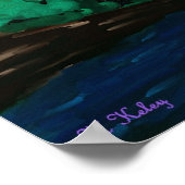 Blue Jay in Oranje Flowers print (Hoek)