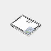 Blue Jay in Spring met Oxalis op Square Pattern Post-it® Notes (Schuin)