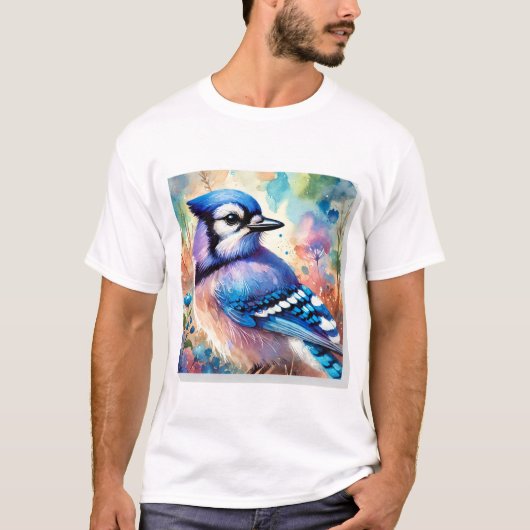 Blue Jay in Tranquil Waters 200624AREF106 - Waterc T-shirt (Voorkant)