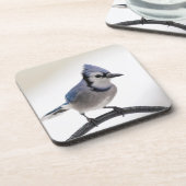 Blue Jay in Winter Bier Onderzetter (Linkerzijde)