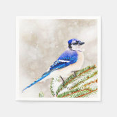 Blue Jay in Winter Servetten (Voorkant)