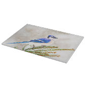 Blue Jay in Winter Snijplank (Hoek)