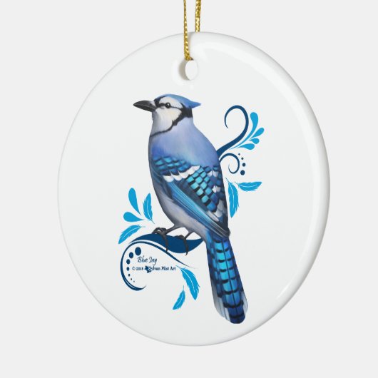 Blue Jay Keramisch Ornament (Links)