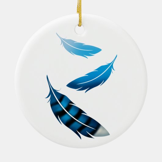 Blue Jay Keramisch Ornament (Achterkant)