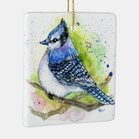 Blue Jay Keramisch Ornament (Rechts)