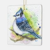 Blue Jay Keramisch Ornament (Links)
