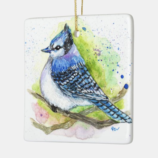 Blue Jay Keramisch Ornament (Links)