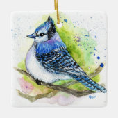 Blue Jay Keramisch Ornament (Voorkant)