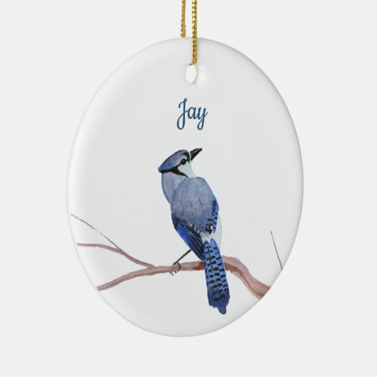 Blue Jay Keramisch Ornament (Rechts)