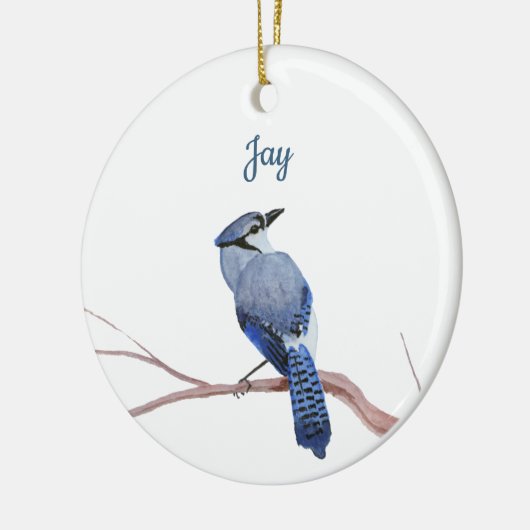 Blue Jay Keramisch Ornament (Links)