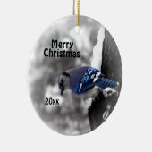 Blue Jay kerstsierfeestjaar Keramisch Ornament (Rechts)