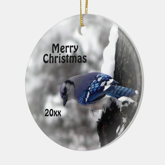 Blue Jay kerstsierfeestjaar Keramisch Ornament (Links)