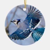 Blue Jay Kerstversiering Keramisch Ornament (Voorkant)