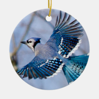 Blue Jay Kerstversiering Keramisch Ornament