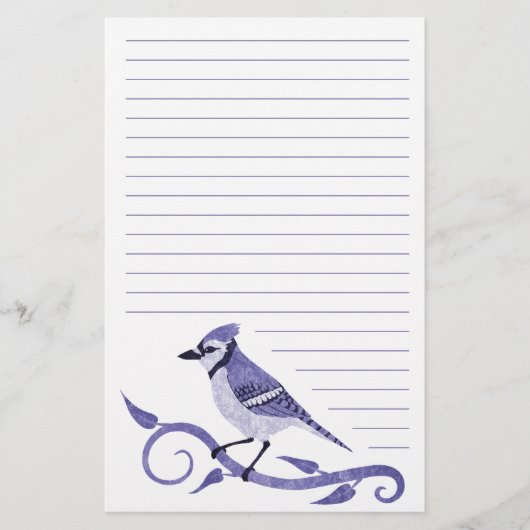 Blue Jay Lined Stationery Briefpapier (Voorkant)