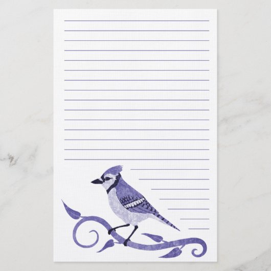 Blue Jay Lined Stationery Briefpapier (Voorkant)
