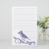 Blue Jay Lined Stationery Briefpapier (Staand voorkant)