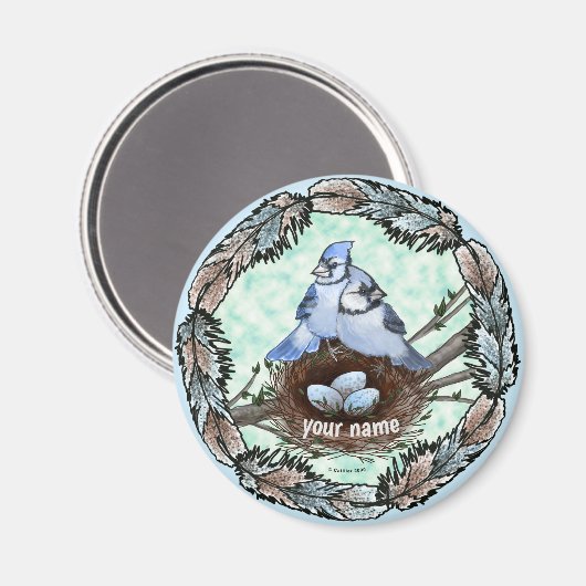 Blue Jay Nest Magneet (Voorkant / Achterkant)