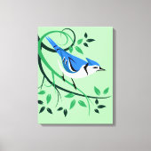Blue Jay on Branch Art Canvas Afdruk (Voorkant)