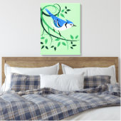 Blue Jay on Branch Art Canvas Afdruk (Insitu (Slaapkamer))