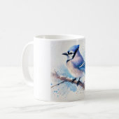 Blue Jay op Branch Art Koffiemok (Voorkant links)