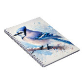 Blue Jay op Branch Waterverf schilderij Notitieboek (Rechterzijde)