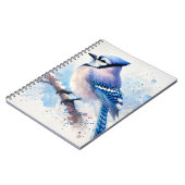Blue Jay op Branch Waterverf schilderij Notitieboek (Linkerzijde)