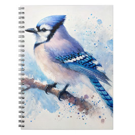 Blue Jay op Branch Waterverf schilderij Notitieboek