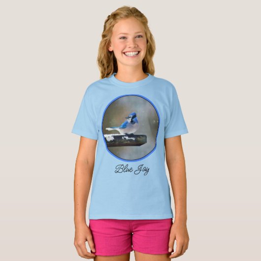 Blue Jay Painting - Original Bird Art T-Shirt (Voorkant volledig)