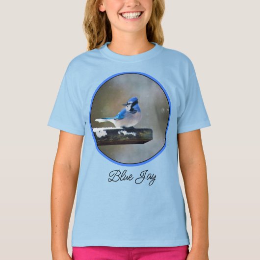 Blue Jay Painting - Original Bird Art T-Shirt (Voorkant)
