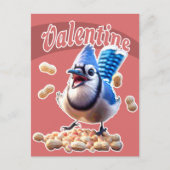 Blue Jay Peanuts Funny Crazy Kinder School Valenti Feestdagenkaart (Voorkant)