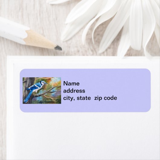 Blue Jay Return-adreslabels Etiket (Insitu)