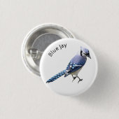 Blue Jay Ronde Button 3,2 Cm (Voorkant /achterkant)