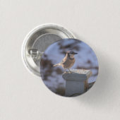 Blue Jay Ronde Button 3,2 Cm (Voorkant /achterkant)