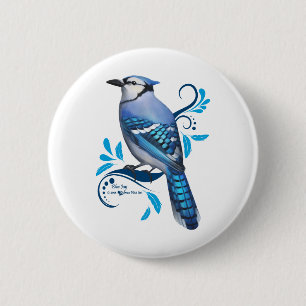 Blue Jay Ronde Button 5,7 Cm