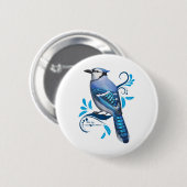 Blue Jay Ronde Button 5,7 Cm (Voorkant /achterkant)
