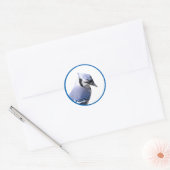 Blue Jay Ronde Sticker (Envelop)