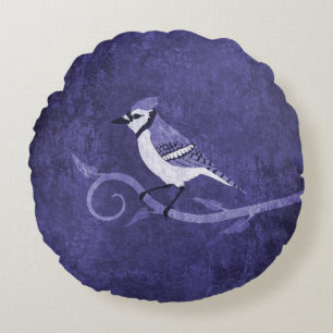 Blue Jay Round Pillow Rond Kussen