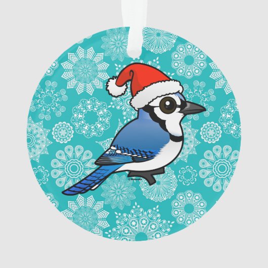 Blue Jay Santa Ornament (achterkant)