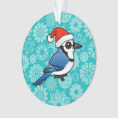 Blue Jay Santa Ornament (voorkant)