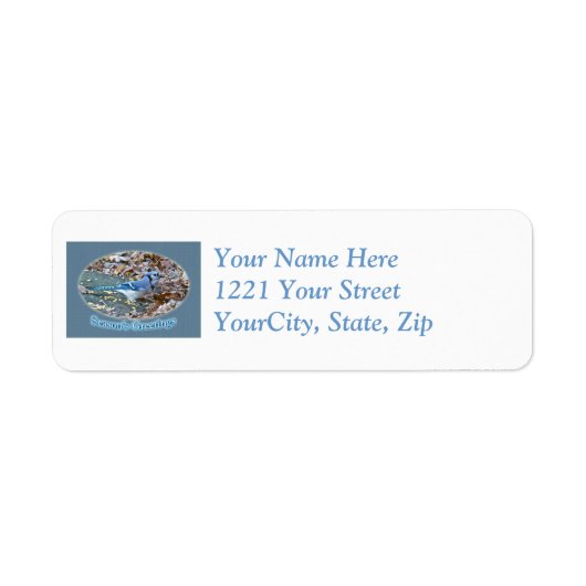 Blue Jay Season's Greetings Series Address Label (Voorkant)