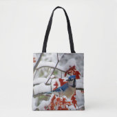  Blue Jay Snow Foto Tote Bag (Voorkant)