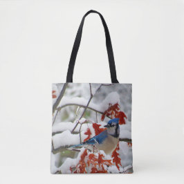  Blue Jay Snow Foto Tote Bag