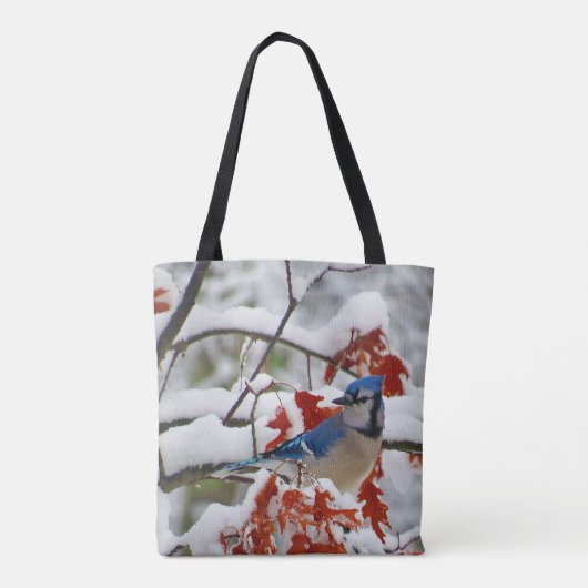 Blue Jay Snow Foto Tote Bag (Achterkant)