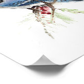 Blue Jay Songbird Waterverf Art Print (Hoek)