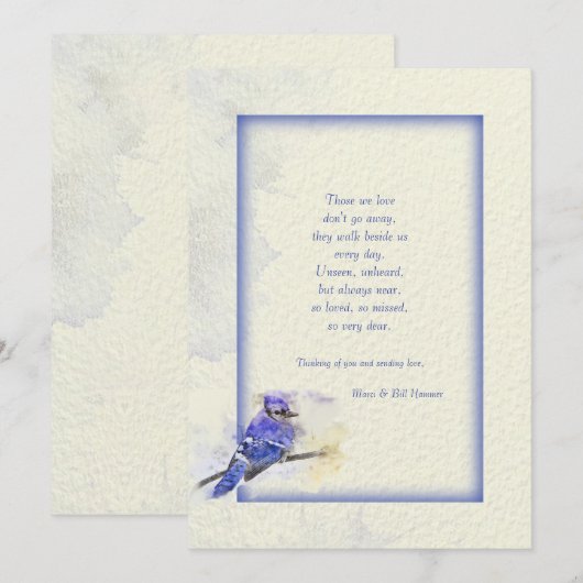 Blue Jay Sympathcard Kaart (Voorkant / Achterkant)