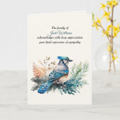 Blue Jay Sympathy Dank u van familie Kaart (Gele Bloem)