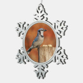 Blue Jay Tin Sneeuwvlok Ornament (Rechts)