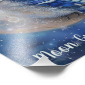 Blue Jay vogel baby slapen op Moon Foto Afdruk (Hoek)