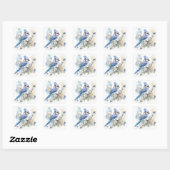 Blue Jay Vogelbloemen Springtime Zomer Natuur Vierkante Sticker (Vel)